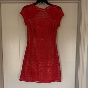 Jessica Simpson Red Lace Mini Dress. Size 2